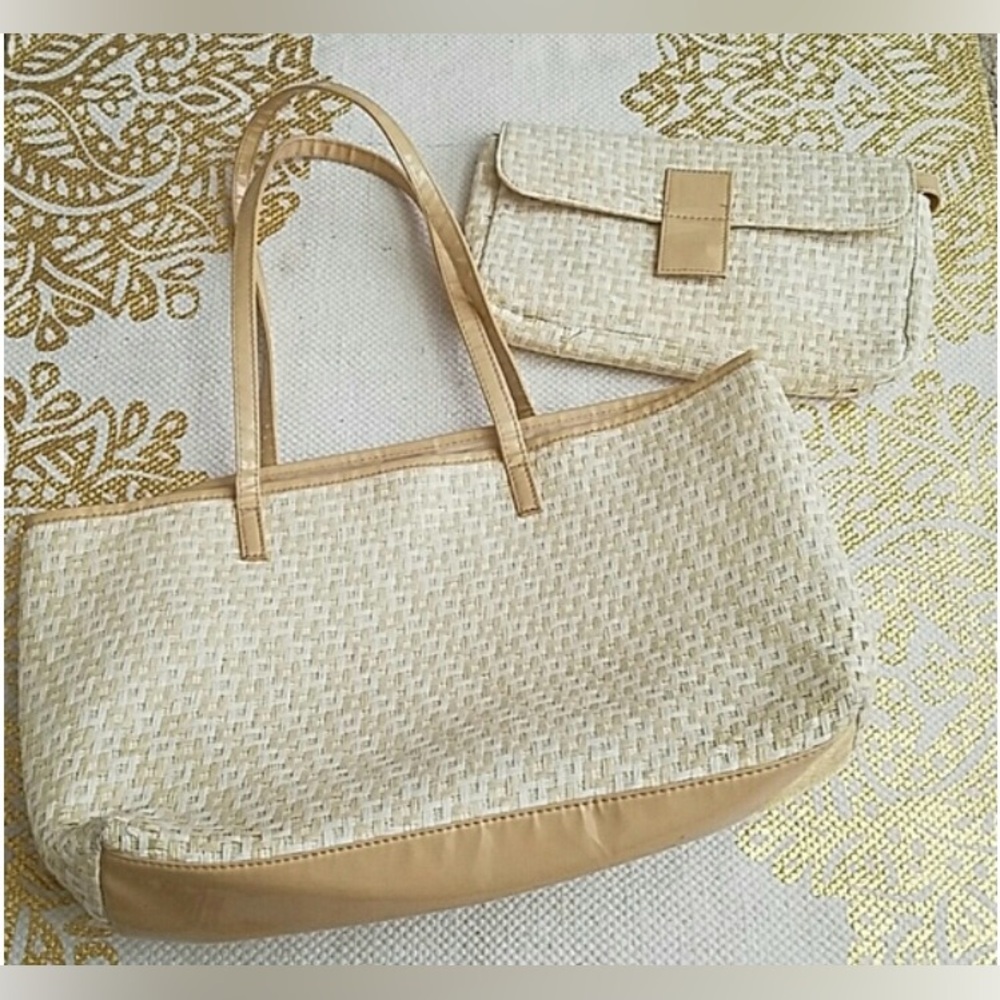 JESSICA SIMPSON LARGE TOTE AND SMALL SHOULDER BAG